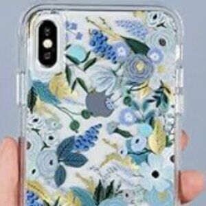 Anthropologie Rifle Paper Co. Blue Floral iPhone Case NIB XS/S